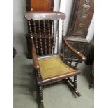 A bobbin turned rocking chair.