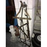 3 blacksmith made iron hook racks