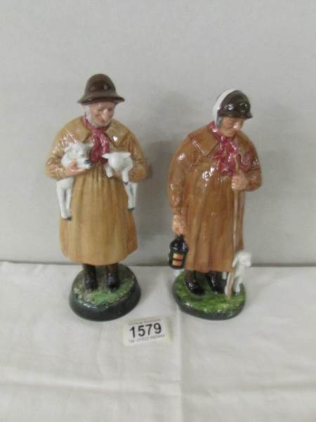2 Royal Doulton figurines - 'The Shepherd' and 'Lambing time'.