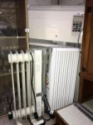 A 3 electric bar heater & 3 electric oil radiators