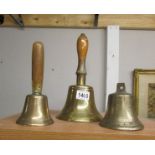 3 brass bells (one missing handle).