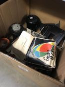 A box of photographic equipment