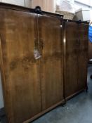 2 ornate veneered 2 door wardrobes