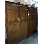 2 ornate veneered 2 door wardrobes