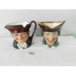 2 Royal Doulton character jugs, 'Old Charley' and 'Dick Turpin'.