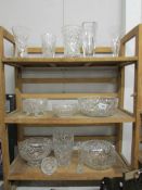 A good mixed lot of cut glass bowls and vases.