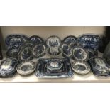 A large quantity of blue and white dinnerware including F & Sons LTD.