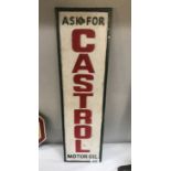 A cast iron Castrol Motor oil advertising sign