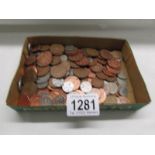 A tray of assorted coins.