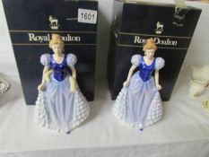 2 boxed Royal Doulton HN3658 Charlotte figurines commissioned by Littlewoods, designed by N Pedley,