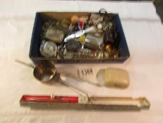 A tray of interesting items including jewellery, silver, watches etc.