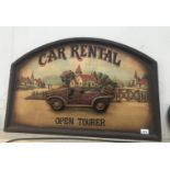 A large retro style wooden sign ,