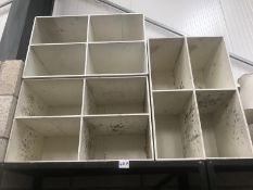 3 white painted garden shed storage boxes