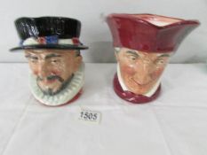 2 Royal Doulton character jugs, 'Cardinal' and 'Beefeater' D6206.