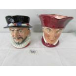 2 Royal Doulton character jugs, 'Cardinal' and 'Beefeater' D6206.