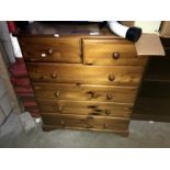 A pine 8 drawer chest of drawers
