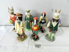 7 Beswick animal figures - Fisherman Otter, Mrs Rabbit Baking, Gardener rabbit, The Lady Pig,
