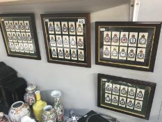 4 framed and glazed cigarette sets players RAD squadron badges