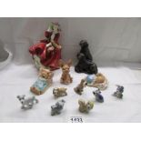 3 Pendelfin figures, 7 Wade figures,