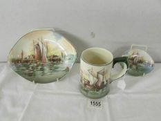 3 items of Royal Doulton 'Home Waters' series ware, D6434.