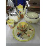 8 items of Clarice Cliff pottery (4 pieces a/f).