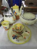 8 items of Clarice Cliff pottery (4 pieces a/f).