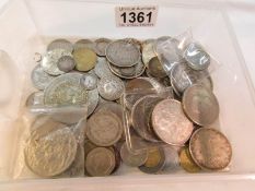 A quantity of assorted white metal coins.