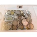 A quantity of assorted white metal coins.
