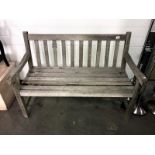 A vintage wooden garden bench