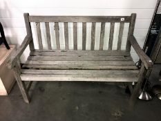 A vintage wooden garden bench