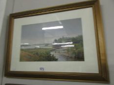 A framed and glazed watercolour signed H. J. Whiteside, 1895. Image 40 x 25cm.