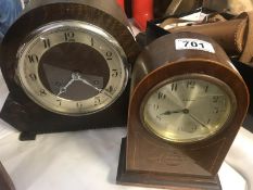 An inlaid mantle clock plus one others