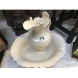 A Royal Cream ware jug & bowl