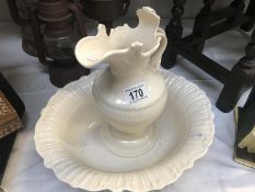 A Royal Cream ware jug & bowl