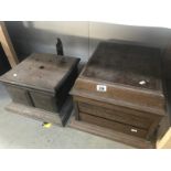 2 old wooden gramaphone cases