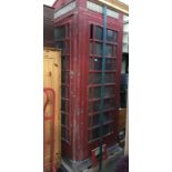 A George VI K6 red telephone box,