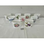 9 Royal Worcester tooth pick holders.