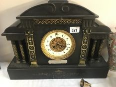 A marble mantle clock