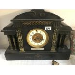 A marble mantle clock