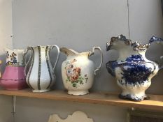 4 Victorian basin jugs
