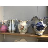 4 Victorian basin jugs