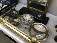 A mixed selection of silver plate including dishes and comports,