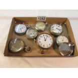 A quantity of old pocket watches etc., for spare or repair.