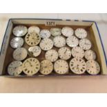 A quantity of pocket watch movements for spare or repair.
