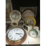 A collection of wall & alarm clocks (8 in total)