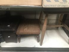 3 small wooden stools