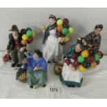 5 Royal Doulton figurines being 'The Balloon Man', 'Biddy Pennyfarthing', 'The Old Balloon Seller',