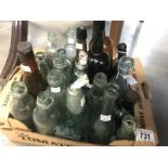 A collection of vintage glass bottles