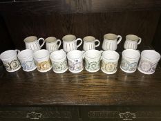 9 collectable Denby regional themed mugs & 6 other Denby mugs