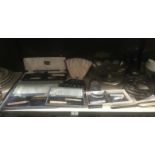 A quantity of cased cutlery & silver plated items